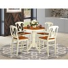 HomeStock 5-Piece Round Buttermilk and Cherry Finish Solid Wood Top Dining table with 4 Chairs - 2 of 4