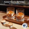 Mojgar Clear Ice Ball Maker Countertop,Sphere Ice Maker 2 Ice balls in 60Mins, Self-Cleaning Ice Machine with Ice Tong - 3 of 4