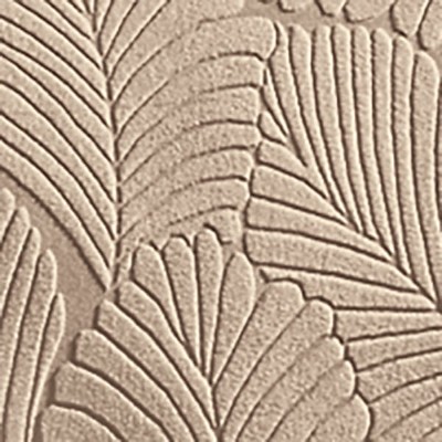 Taupe Textured Leaf Design Ruffled Skirt Loveseat Slipcover