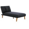 DOMETOUR Adjustable Chaise Bed Polyfiber for Living Room Solid Wood Legs Plush Couch Black - 2 of 4