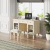 HDZNVF 2 in 1 Vanity Desk with Flip Top Mirror, Dressing Table Set with Drawer and Cabinet, White Oak - 2 of 4