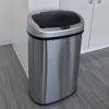 Itouchless Sensor Kitchen Trash Can With Ac Adapter And Absorbx Odor Filter 13  Gallon Oval Silver Stainless Steel : Target