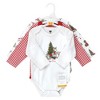 Hudson Baby Unisex Baby Cotton Long-Sleeve Bodysuits, Christmas Forest 3-Pack - 2 of 4