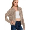 I am a Fashion Junky Zenana Ribbed Two Tone Zip Up Sweater Cardigan - 2 of 3