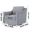 CAVINAS Cotton Linen Swivel Accent Chair with Brass Nail Decorative Arm,Upholstered Swivel Living Room Chair,Reading Chairs for Living Room,Grey - 3 of 4