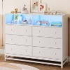 Zstar 47.2 In 6 Drawer Dresser for Bedroom with LED Lights & Charging Station - 3 of 4