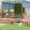Lirago 24x24" Galvanized Raised Garden Bed with Trellis - Open Bottom Planter Box for Vegetables, Flowers & Climbing Plants Cream - 2 of 4