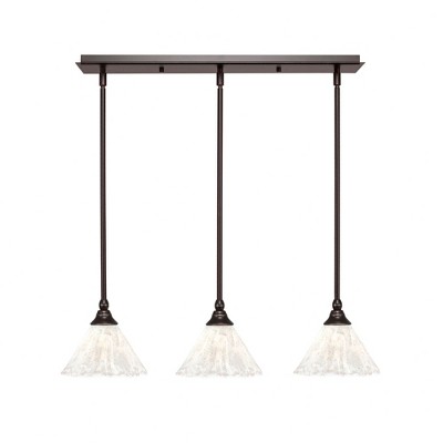 Toltec Lighting Any 3 - Light Chandelier in  Dark Granite with 7" Italian Ice Shade
