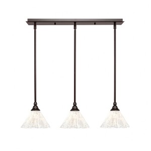 Toltec Lighting Any 3 - Light Chandelier in  Dark Granite with 7" Italian Ice Shade - 1 of 1