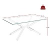 TOAOTBNBO Modern Coffee Tables with Tempered Glass, Durable Center Table with Metal Legs, Coffee Table for Apartment, Silver - 3 of 4