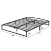 Homhougo 10 Inch Metal Platform Queen Size Bed Frame Low Profile with Sturdy Steel Slats Support Black - 2 of 4