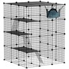 PawHut Cat Cage Indoor, DIY 4 Tier Cat Enclosure with Ramps, Jumping Platforms, Doors, for 1-3 Cats, 3 x 3 x 4, Black - 3 of 4
