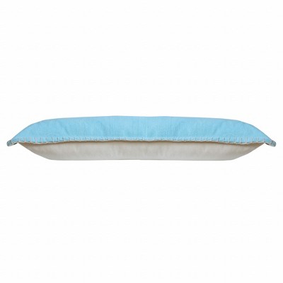 HomeRoots 14" X 36" Bright Blue 100% Cotton Zippered Pillow