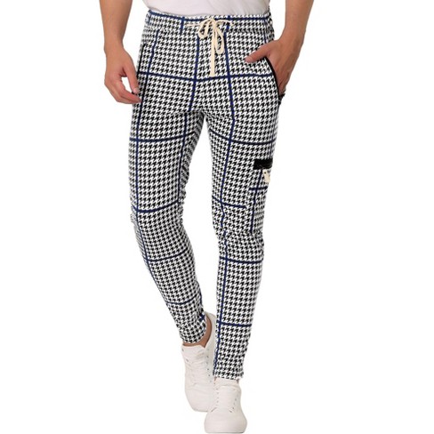 Lars Amadeus Men's Plaid Joggers Hip Hop Drawstring Athletic Harem