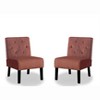 Sapphtopaz 2pcs Accent Chair Armless Button Tufted Lounge Chair with Velvet Fabric Premium High Density Foam for Living Room Bedroom Studio - 4 of 4