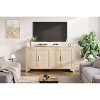 Rattan Buffet Sideboard Cabinet, 4-Door Storage Cabinet with Shelves, Wooden Console Table with Storage, Modern Farmhouse Accent Cabinet - 4 of 4
