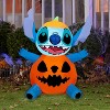 Gemmy Airblown Inflatable Stitch as Pumpkin Disney, 3 ft Tall, Multicolored - 2 of 4