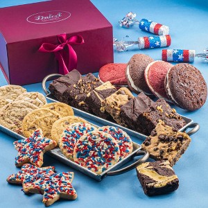 Dulcet Gift Baskets Classic Brownies & Cookies Gift Baskets, Gourmet Patriotic Gift Baskets For National service volunteers, and  political students - 1 of 4