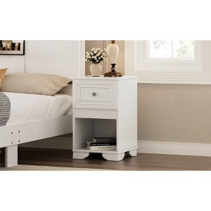 NicBex 1 Drawer Nightstand,Bedside Table with Metal Handle and Open Shelf,Modern Side Table for Bedroom - 1 of 4