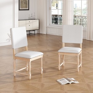 NicBex Vintage Traditional Upholstered  Dining Chairs Set of 2 with Unique Design,Rustic Wood Accent Chairs for Dining Room,Living Room - 1 of 4