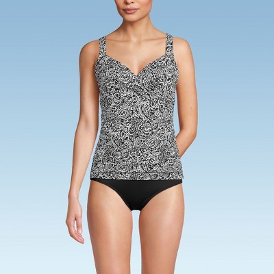 Lands' End Women's Wrap Underwire Tankini Top Swimsuit