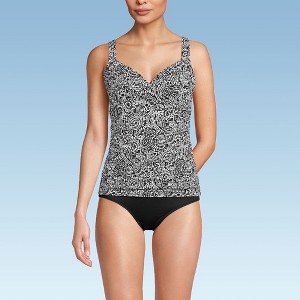 Lands' End Women's Wrap Underwire Tankini Top Swimsuit - 1 of 4