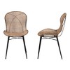 bali & pari Sabelle Japandi Greywashed Rattan and Metal Dining Chair Set - image 4 of 4