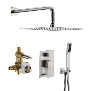 Sumerain Shower System  Fixtures Brushed Nickel with Shower Head and Pressure Balance Shower Valve - 1 of 4
