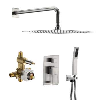 Sumerain Shower System  Fixtures Brushed Nickel with Shower Head and Pressure Balance Shower Valve