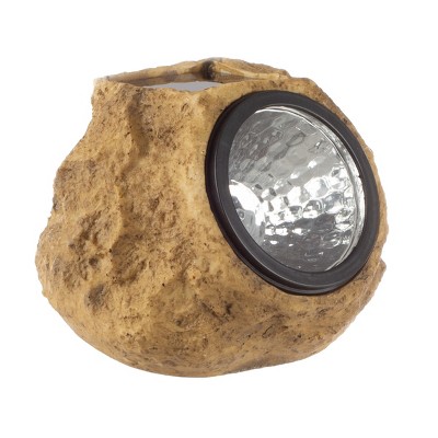 Brown Faux-Stone Solar LED Pathway Lights, 4-Pack