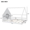 Sapphtopaz House Bed Frame for Kid Platform Bed with Wood Fence Frame for Kids Bedroom, Playroom, Nursery - 2 of 4