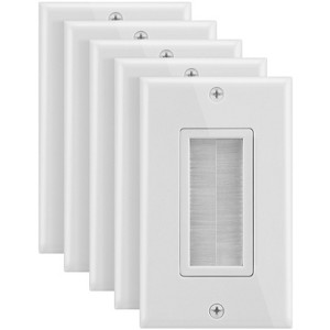 Fosmon 1-Gang Wall Plate, Brush Style Opening Passthrough Low Voltage Cable Plate in-Wall Installation - 1 of 4