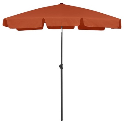 vidaXL Beach Parasol Terracotta Polyester 70.9 x 47.2 in Tiltable