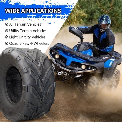 Set of 2 ATV UTV Tires 6PR All Terrain TL ATV UTV Trail Sand Mud Off-Road Tires, Tubeless