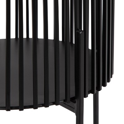 Paynter Modern Black Metal 2-Piece Floor Planter Set