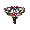 HomeStock VIVIAN Tiffany-Style Victorian Stained Glass Torchiere Floor Lamp 69" Height - 3 of 3