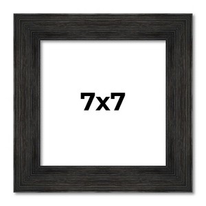 PosterPalooza | 7x7 Wide Barnwood Picture Frame, UV Acrylic, 6 Finishes - Grey, Brown, White, and Black - 1 of 4