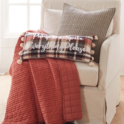 Taupe Cotton Waffle Square Decorative Pillow 20x20