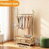 Freestanding Clothes Rack w/ Storage Basket & Hooks - Mobile Multi-Functional Hanging Rack w/ Wheels for Bedroom, Living Room - 3 of 4