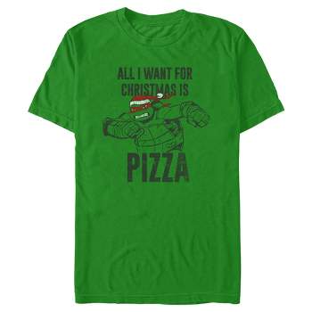 Men's Teenage Mutant Ninja Turtles Distressed Raphael All I Want for Christmas Is Pizza T-Shirt
