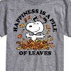 Men's - Peanuts - Happiness Is A Pile Of Leaves Short Sleeve Graphic T-Shirt - 2 of 4