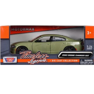 2023 Dodge Charger SXT Green Metallic "Timeless Legends" Series 1/24 Diecast Model Car by Motormax - 1 of 3