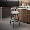 Armen Living 26" Flynn Metal with Faux Leather Swivel Counter Height Barstool - 2 of 4