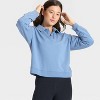Women's Modal French Terry Polo Sweatshirt - All In Motion™ - 3 of 4