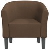 vidaXL Tub Chair - Living Room/Bedroom/Office Accent Chair, Fabric & Engineered Wood Frame, Brown - 3 of 4