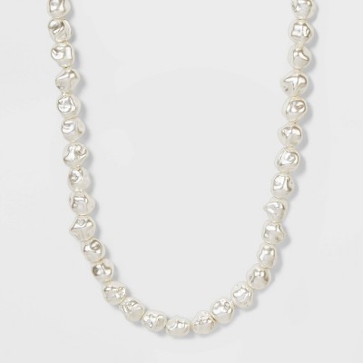 Beaded Pearl Necklace - A New Day™ White