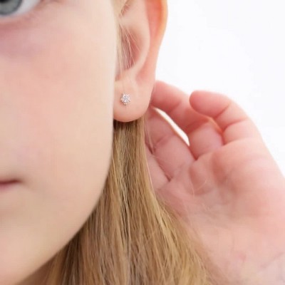 Teenie Tiny Star 3mm Baby / Toddler Earrings Screw Back - Sterling Silver