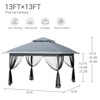 13x13 Gazebo Outdoor Canopy Shelter with Mosquito Netting 4 Stanbags Instant Gazebo Tent for Lawn,Garden,Backyard Deck - 2 of 4