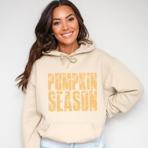 Pumpkin Season Block Distressed - Women's Graphic Hoodie - 1 of 3