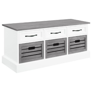 NicBex Modern 39.25" Storage Bench with 3 Drawers and 3 Baskets for Living Room and Entryway - 1 of 4